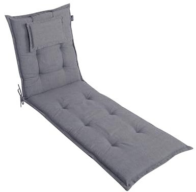 LILENO HOME Sonnenliege Auflage als [1er Set - Rollliege] in Grau Y - Gartenliegen Auflage perfekt für Strandliege - Polster Auflage für Gartenliege (188x60x8cm) MAR