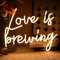 OYCGZV Panneau néon « Love Is Brewing » - Blanc chaud - LED - Inscription murale - USB - Pour chambre à coucher, table de chevet, salle de jeux, fête, salon de coiffure, cadeau pour filles et amis
