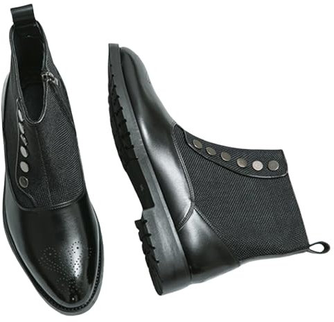 Generico Stivali Imbottiti Lavoro Scarpe Donna Saldi [] Stivali Casual da Uomo High Street Comodi e Adatti a Tutte Le Stagioni Lavoro Giardiniere Donna Galosce Donna Basse (Black, 43)