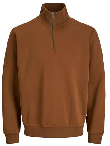 JACK & JONES Male Sweatshirt mit halbem Reißverschluss Einfarbig Sweatshirt mit halbem Reißverschluss