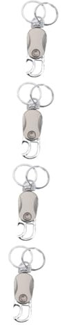 HOLIDYOYO 4piezas Abrebotellas Portátil Llavero De Metal Abridor De Botellas Para Viajes y Actividades Al Aire Accesorio Práctico Para Llaves y Botellas De Cerveza