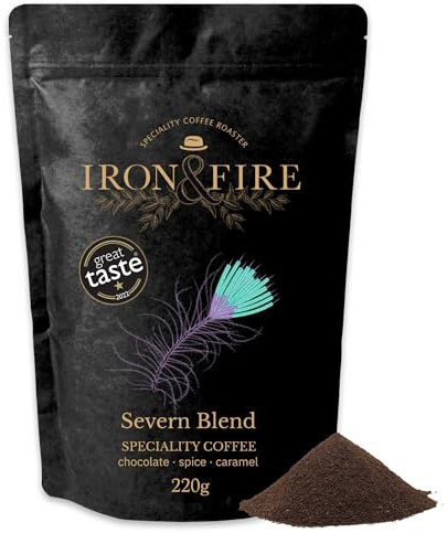Severn Blend Specialty Coffee 220g Pour Over Grind - Award-Winning Medium Roast with Full-Bodied, Chocolate, Spice & Caramel Notes | Ideal for Pour Over & Filter Brewing - IRON & FIRE