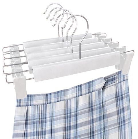 Perchas para Faldas con Clips,Abrazaderas para Colgar Ropa | Soportes de faldón Clips antioxidantes 5X - Perchas para Pantalones y Faldas Que ahorran Espacio con un Gancho Giratorio de 360 Grados