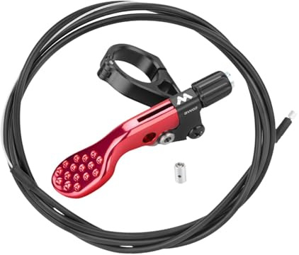 Perfeclan Fahrrad-Sattelstützen-Dropper-Fernhebel mit und Endkappe, Fahrrad-Sattelstütze, Sattelstützen-Fernhebel-Schalthebel für Outdoor-Radfahren, Rot