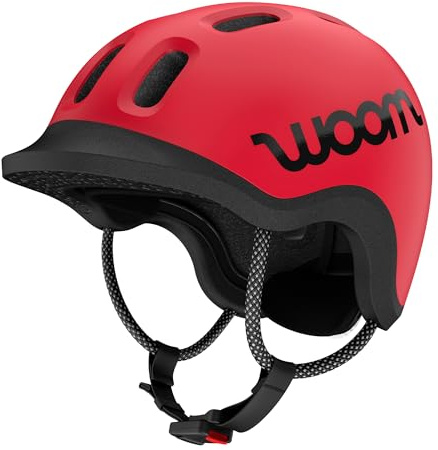 woom Ready Kids' Helmet, Adjustable Pinch-Free Children's Helmet with Reflective Details for Bicycle Riding, Roller Skating & Scooting, for Boys & Girls (Ages 1-14) - Red - Small
