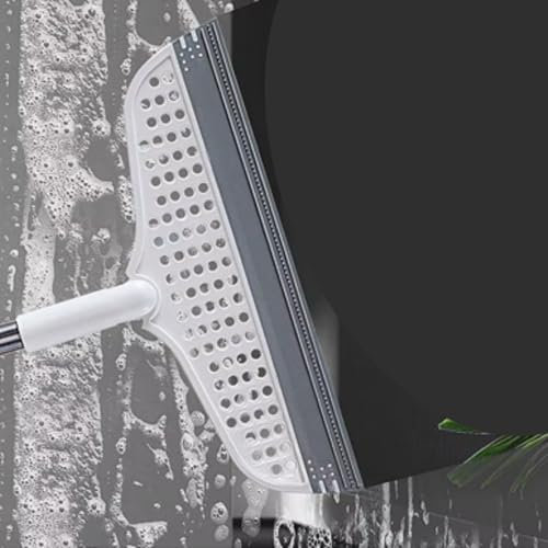 Multi-Surface Silicone Floor Squeegee and Pet Hair Removal Broom for Carpets, Bathroom Tiles, Hardwood Floors, Fur, Garages, Liquid Spills, and Fine Dust, Floor Sweeper