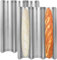 Barlket Baguette Bread Pan Set of 2, Silver Baguette Tray Perforated, Nonstick French Bread Baking Pan 3 Loaves, Oven Baking Gifts for Home Baker