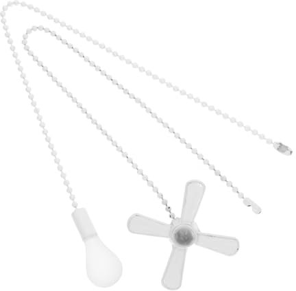 JECOMPRIS 2 Pezzi Luci Del Ventilatore a Soffitto Catena Decorativo Plafoniera Catenella Leggera in Metallo Catenelle Per Ventilatori Da Soffitto Lega Di Zinco Bianca