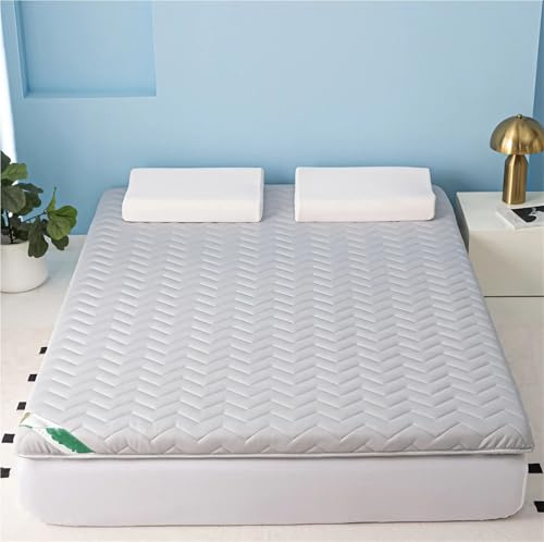ZJIQOH Japanische Futon Matratze Topper 5cm Verdicken und Atmungsaktiv, Mattress，Matratzenschoner Komfortabel Klappbar, Campingmatratze Pad für Boden Schlafzimmer(Gray,70 x 200 x 5 cm)