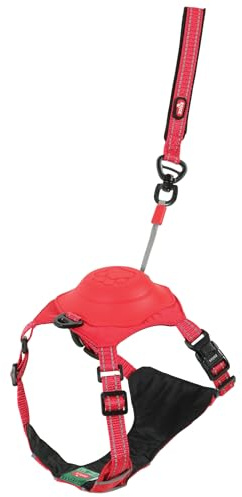 Zolux Easy Ride Hundegeschirr mit integrierter Rollleine, Größe XS, Rot, atmungsaktiv, reflektierend, verstellbar,