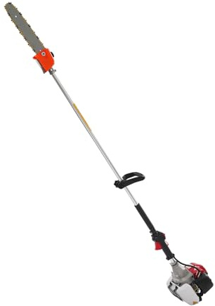 Tagliasiepi a benzina da 43 cc con asta telescopica da 1,5 m, motosega a benzina da 1,25 kW con serbatoio da 8500 giri/min e 1000 ml, dispositivo multifunzione in acciaio al manganese e alluminio per
