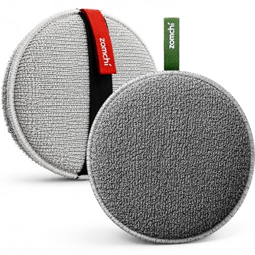 ZOMCHI Esponja Exfoliante Corporal Grande, Doble Textura Suave y Áspera | Redondas Esponjas de Baño para Ducha y Cuerpo, Exfoliating Sponge, Elimina la Piel Muerta, Paquete de 2