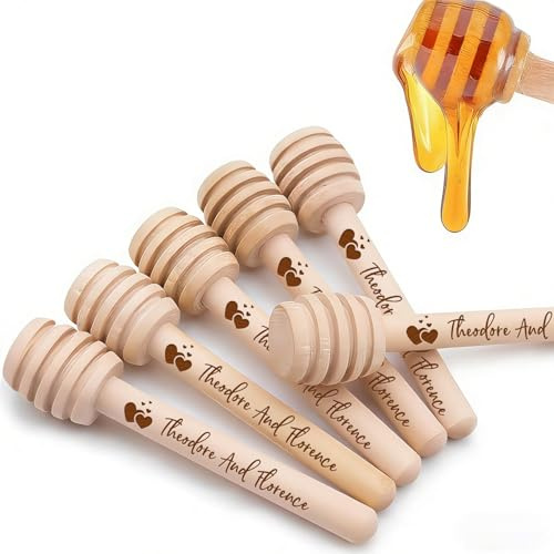 10-100 Pièces De Bâtonnets À Miel En Bois Personnalisés, Mini Cuillères À Miel Pour La Maison, Texte Gravé Personnalisé, Cadeaux De Mariage, Ustensiles De Cuisine Pour Desserts(8cm)