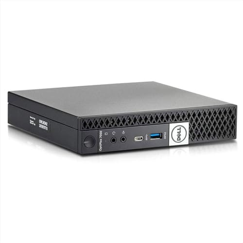 DELL Optiplex 7050 Tiny Mini Pc Computer Fisso Business Intel Core i7 7th, Ram 16 Gb, Ssd 256 Gb, Wifi Usb, Hdmi + Displayport, Windows 11 Pro + Libre Office (Ricondizionato)