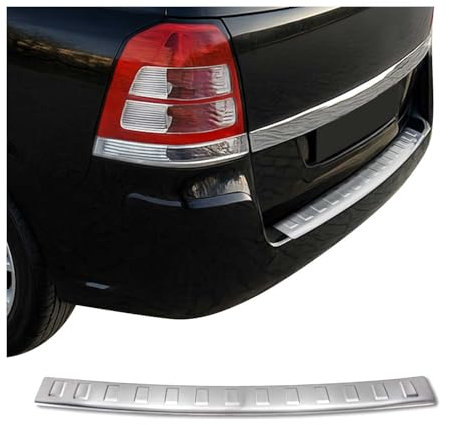 OMAC Ladekantenschutz Stoßstangenschutz kompatibel mit Opel Zafira B 2005-2014 Chrom Gebürstet