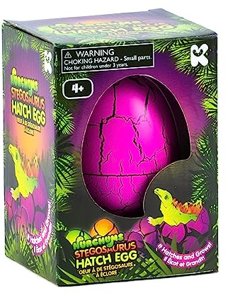 Nurchums Keycraft Large Stegosaurus Hatching Egg, Hatch and Grow Your Own Realistic Dinosaur (Large 11cm), Purple
