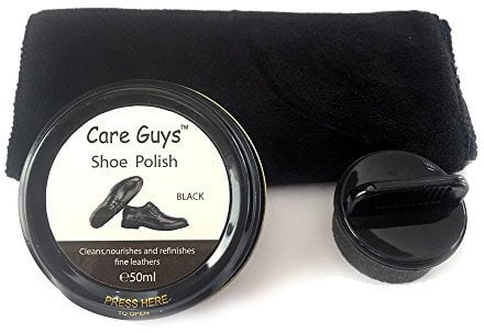 care guys Shoe Polish Wax Black Wax For Leather Shoes – 2.7oz Cleans, Nourishes & Refines