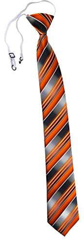 TigerTie Security Sicherheits Krawatte in orange anthrazit silber grau gestreift - vorgebunden mit Gummizug