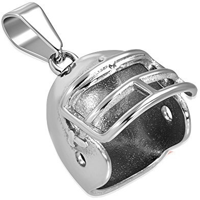 BlackAmazement 316L Edelstahl Anhänger American Football Helm Rugby Halskette Herren Damen (Anhänger ohne Kette)