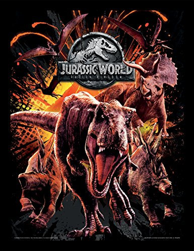 Deadpool Jurassic World Fallen Kingdom Montage gerahmt Print, 30 x 40 cm, Mehrfarbig