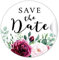 24 Sticker Hochzeit SAVE THE DATE, BOHO HIPPIE STYLE BLÜTEN ROSEN GRÜN ROT ROSA SCHWARZ, Gastgeschenk Etiketten Hochzeit Tischdeko Flaschen Tüten Briefe Einladungen Geburtstag, Etiketten 4 cm, matt