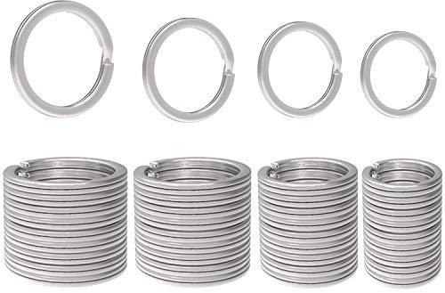 Gimars Schlüsselringe, Edelstahl Schlüsselring Split Ringe,40Stk. Schlüsselanhänger Ringe für Auto, Haus, Schlüssel Zubehör, Ø 20mm,25mm,28mm,32mm