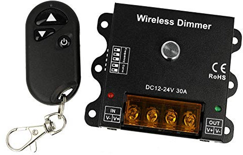 LEDLUX CL2273 Led Dimmer PWM 12V 24V 30A Con Telecomando RF Wireless Frequenza PWM e Dimming Curve Regolabile DM111
