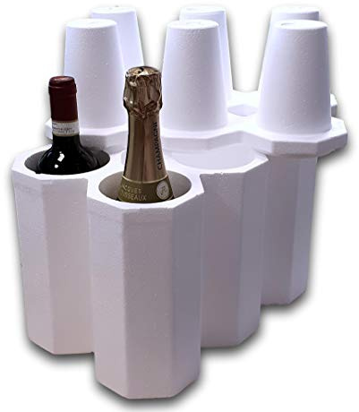 IMBALLAGGI 2000-10 Kit Portabottiglie Vino in Polistirolo con Scatola di Cartone