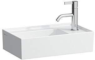 Laufen Kartell Handwaschbecken,Armaturenbank rechts, unterbaufähig, ohne Hahnloch, ohne Überlauf, 460x280, Farbe: Weiß mit LCC - H8153344001121