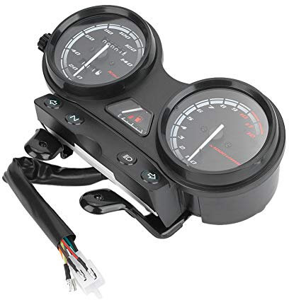 Terisass Motorrad Kilometerzähler LCD Digital Tachometer Kilometerzähleranzeige KM/H Geschwindigkeitsmesser Universal Fit für Yamaha YBR 125 2005 2006 2007 2008 2009