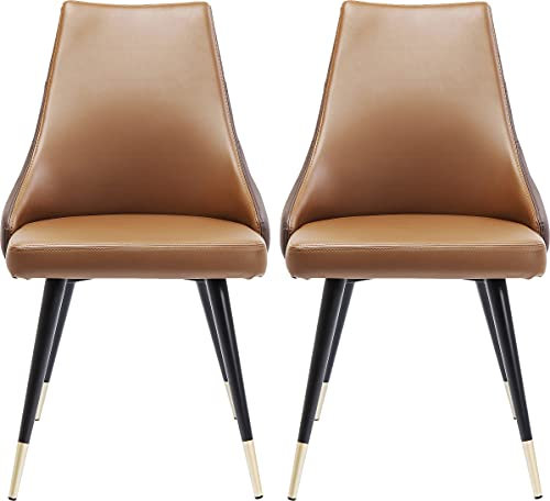 Kare Design Stuhl Urban, Braun, 2er Set, Elegant, Leder Optik, Sitzhöhe 48 cm, Wohnzimmer (H/B/T) 63x51x106 cm
