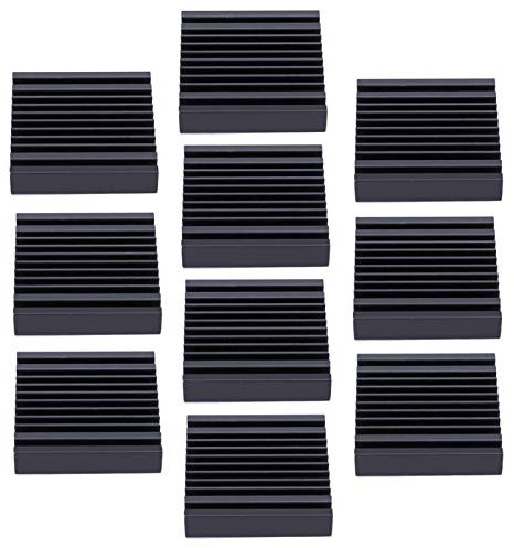 10 Stück Kühlkörper Aluminium, Kühlkörper 40x40 Wärmeleitfähiger Selbstklebender Aluminium Kühlrippen Kühlkörper für Kühltransistor 40 x 9 x 40 mm