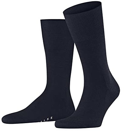 FALKE Herren Socken Airport M So Wolle Baumwolle einfarbig 1 Paar, Blau Space Blue 6116, 43-44