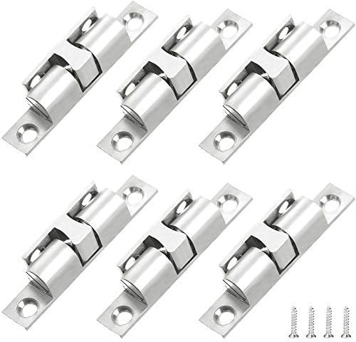 GZGXKJ 6 Pcs Brass Cabinet Cupboard Door Catch Ball Tension Catch Furniture Latch for Cupboard Latch, Internal Doors, Shoe Closet (Silver)