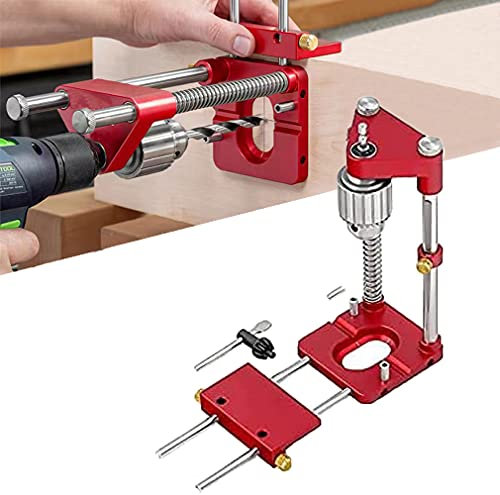 The best woodworking drill locator, Adjustable Punch Locator Drill Template Guide, Woodworking Drilling Locator Tool Kit - Outil de localisation, gabarit de perçage pour porte (Rouge)