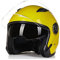 Rollerhelm Jet Motorrad-Helm Scooter-Helm Moped Mofa-Helm Retro Vintage Pilot Biker Offenes Helmet Erwachsener Herren Damen Atmungsaktiver Mopedhelm DOT/ECE-Zertifizierung,Gelb,XXL