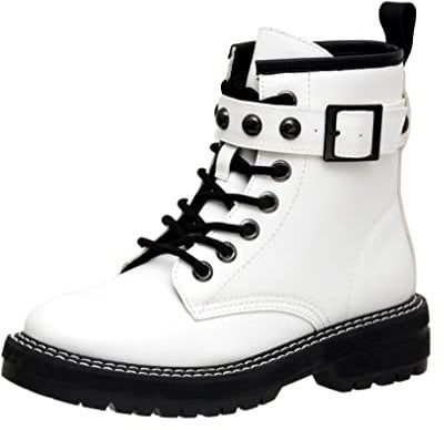 Dunes Cisco Damen Schnürstiefel + Memory Foam, Weiß, 39 EU