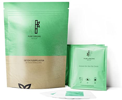 Pure Origins Bambusspflaster für die Füße - 28 Stück - Foot Pads aus natürlichem Bambusessig und Turmalin