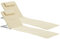 [en.casa] Strandmatte Cellorigo 2er Set Strandliege klappbar Beige Sonnenmatte mit 5-Fach Verstellbarer Rückenlehne Kissen Liegematte mit Tragetasche 160 x 49 cm