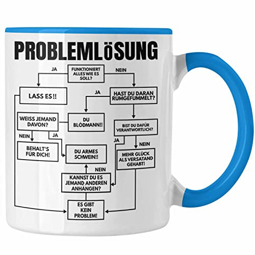 Trendation - Ingenieur Geschenk Tasse Mathematiker Kollege Maschinenbau Spruch Geschenkidee Männer (Blau)