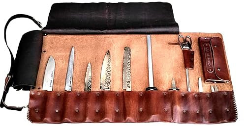 Borsa da Chef porta coltelli per cuoco in vera pelle borsa da lavoro per chef fatta a mano cuoio made in italy
