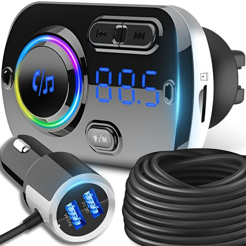 Retoo FM Transmitter Auto Adapter QC 3.0 KFZ Wireless Bluetooth Schnelles Autoladegerät FM Radio Adapter LED Display Freisprechen Car Kit Unterstützt TF Karte USB-Stick