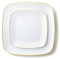 Decor Decorline - Set Piatti Quadrati Plastica Rigida Riutilizzabili da 32 pezzi/per 16 persone - Bianco con Bordo Oro - Piatti dessert & Piatti pranzo - 2 misure (16 x 25 cm, 16 x 18 cm) - Classic
