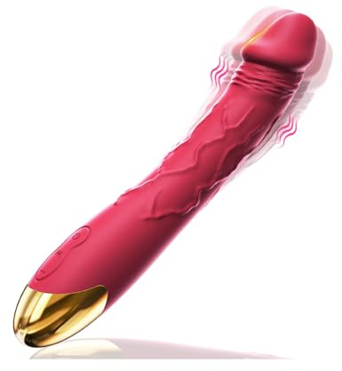 7.6 Inch Realistic Dildo Vibrator for Women,10 Powerful Vibration Modes for Clitoral and G-spot Stimulation, Waterproof Rose Adult Sex Toys for Women and Couples