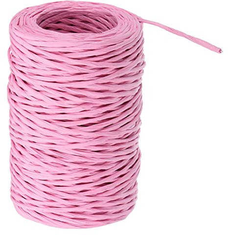 PATIKIL 164 Feet Floral Bind Wire Wrap Twine, 2mm Florist Wire Iron Wire Paper Covered Vine Wrapping Binding Wire for Flower Bouquets, Pink