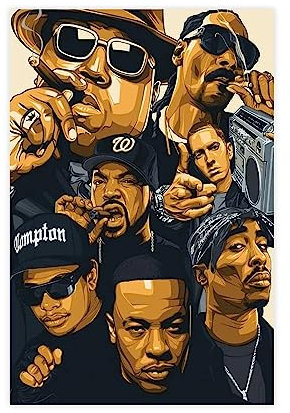 West Coast Rapper Pop Art Poster Leinwand Poster Wandkunst Dekor Druck Bild Gemälde für Wohnzimmer Schlafzimmer Dekoration ungerahmt 30 x 45 cm