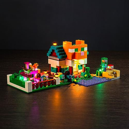 BrickBling Led Licht Set für Lego Minecraft 3er Set: 21249 Die Crafting-Box 4.0 (Nicht Lego), Led Beleuchtungs Set für Minecraft Lego The Crafting Box 4.0 Kreative Spielzeug für Jungen und Erwachsene