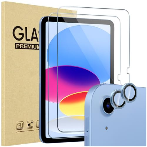 ProCase 2 Stück Schutzfolie für iPad 11 (A16) 11 Zoll 2025/ iPad 10. Generation 10,9 Zoll 2022, 9H Gehärteter Kameraschutz mit Gefärbte Glas für iPad (A16) 11/iPad 10. Gen Screen Protector Folie -Blau