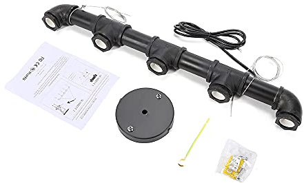 YISSALE Retro Industrial Wasserrohr Hänge Lampe Esszimmer Metall Pendelleuchte Deckenlampe E27 Bar Restaurant (ohne Birne)