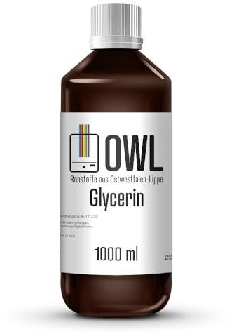 OWL Glycerin 99,5%, perfekt für DIY Rohstoff, rein pflanzlich, 1L 1000ml